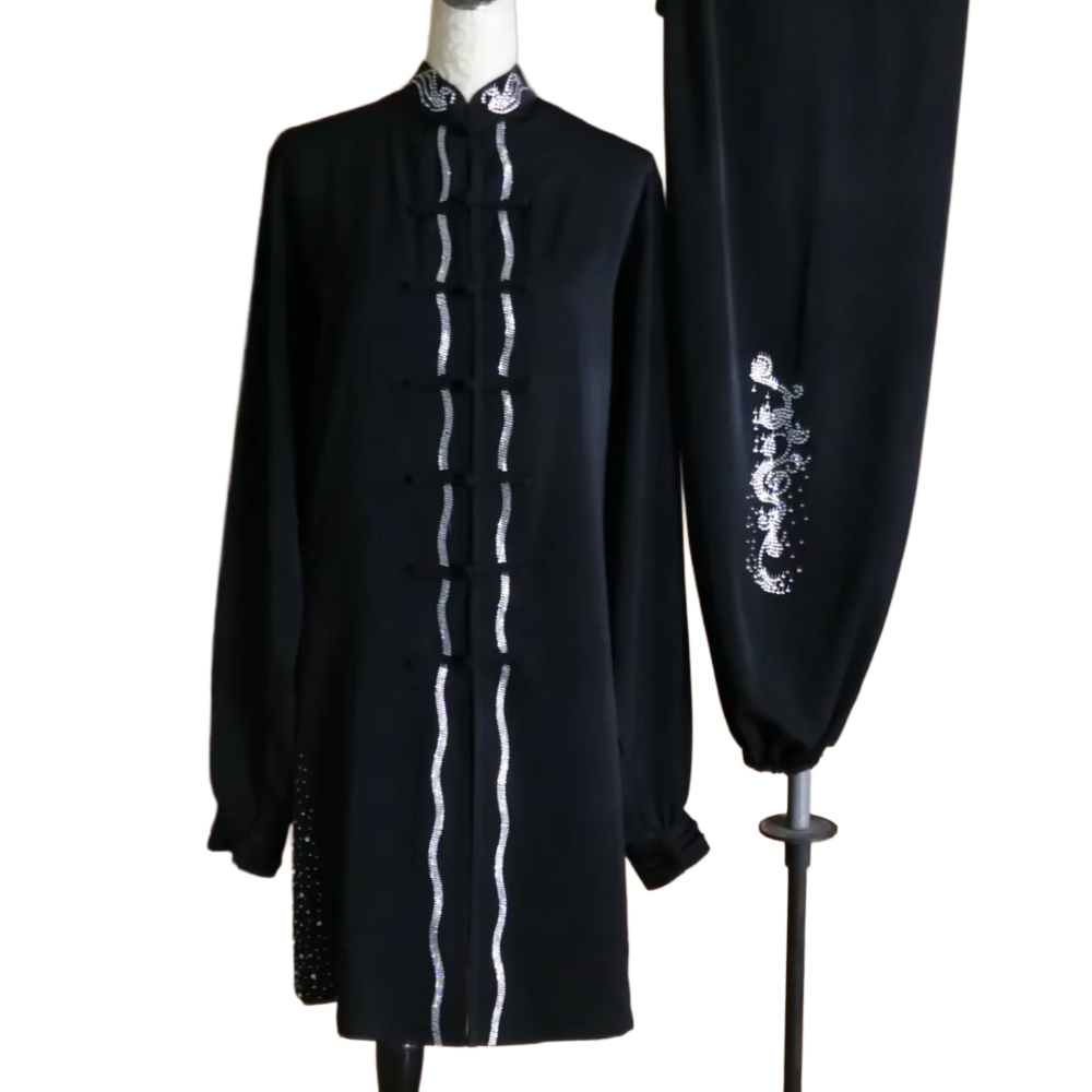 Black Sequin Leaf Performance Uniform UC2026SQT-002