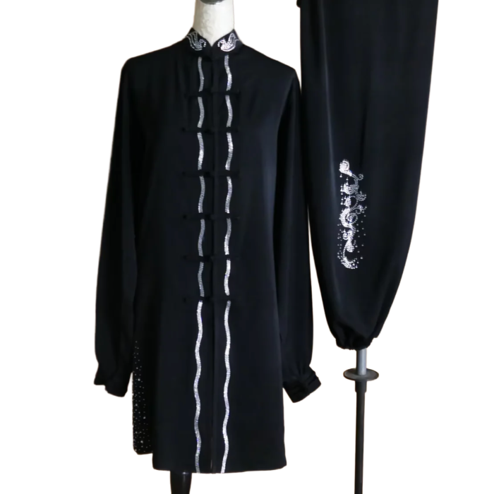 Black Sequin Leaf Performance Uniform UC2026SQT-002