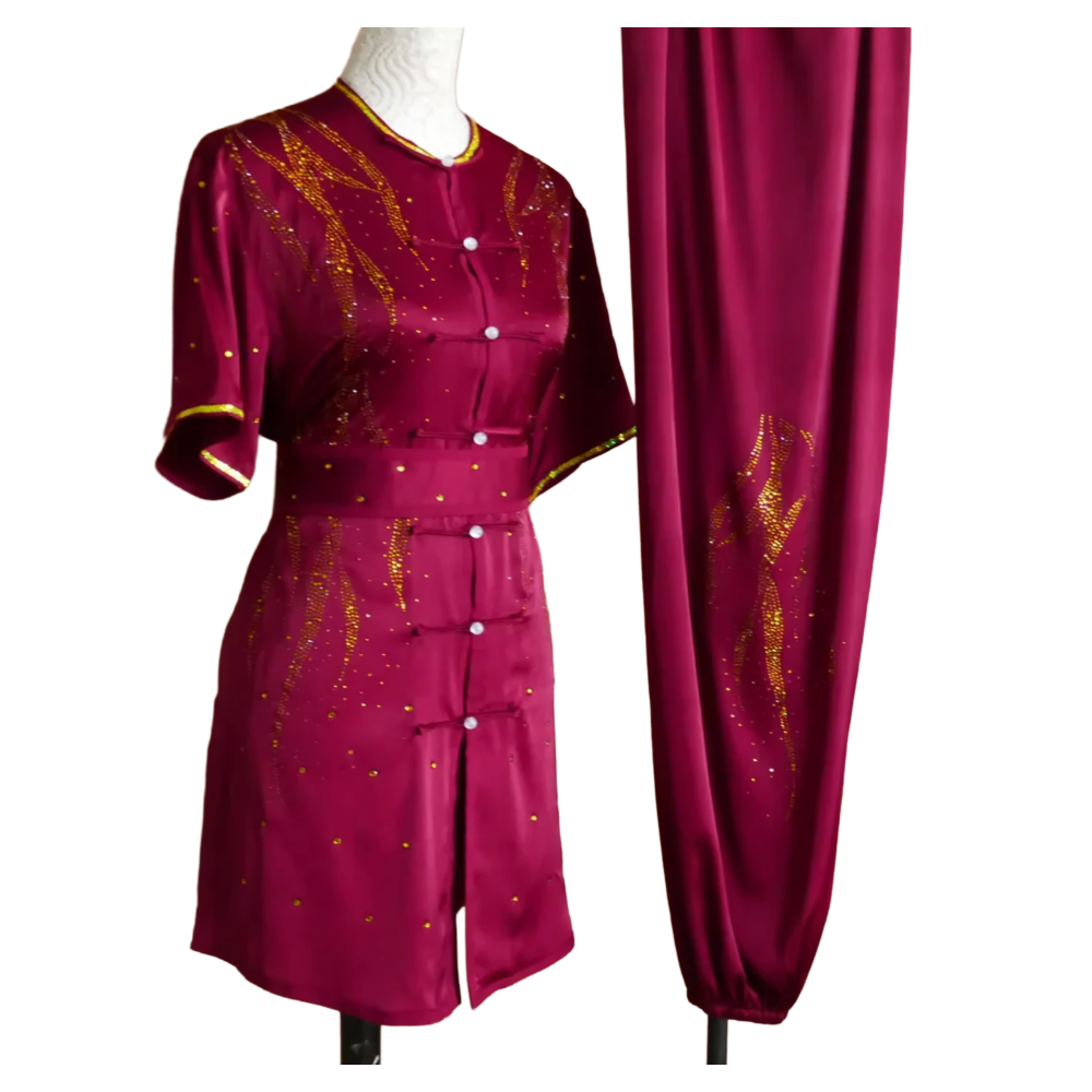 Burgundy Red Sequin Performance Uniform UC2026SQ-006