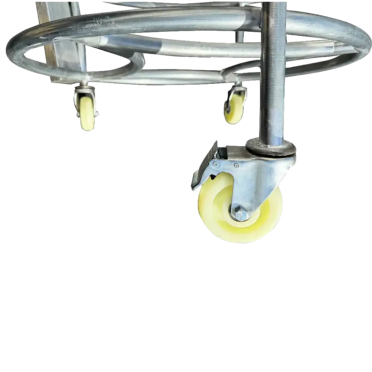 Round Metal Drum Stand with Wheels