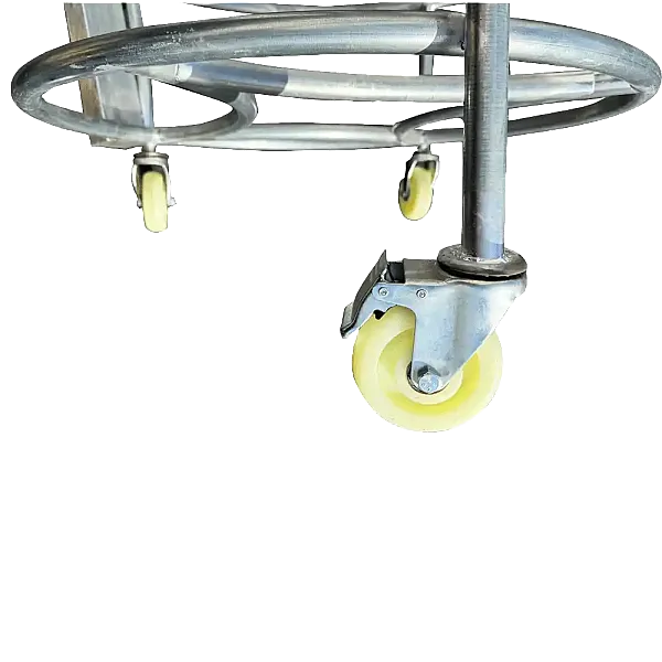 Round Metal Drum Stand with Wheels