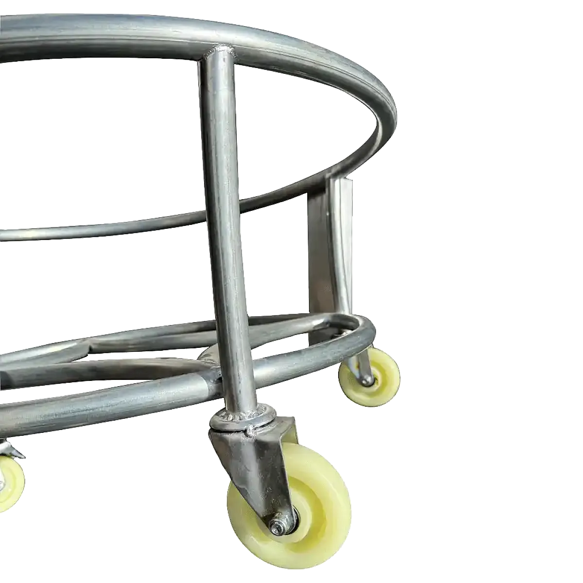 Round Metal Drum Stand with Wheels