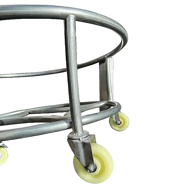 Round Metal Drum Stand with Wheels