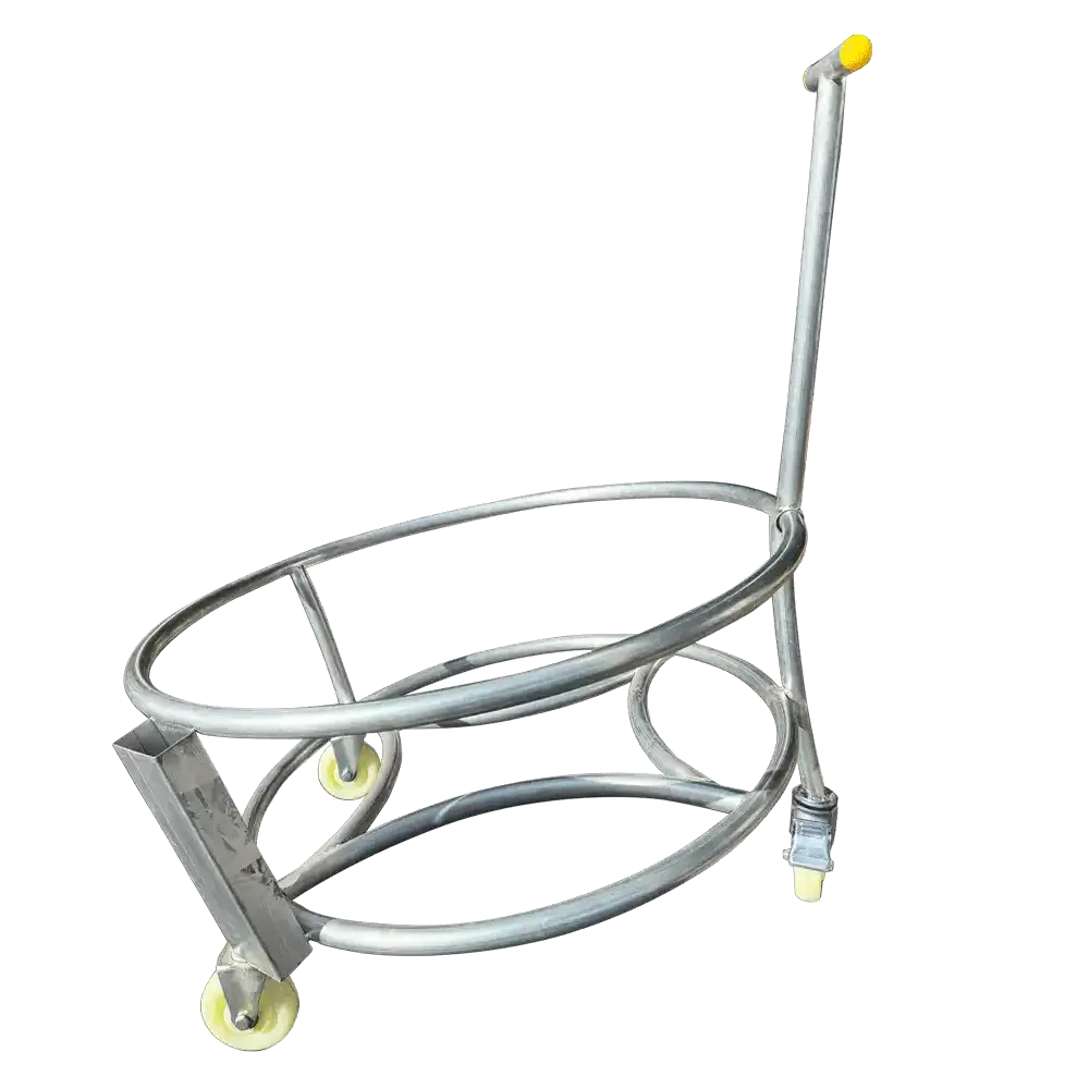 Round Metal Drum Stand with Wheels