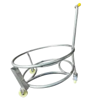 Round Metal Drum Stand with Wheels