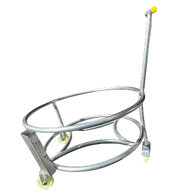 Round Metal Drum Stand with Wheels