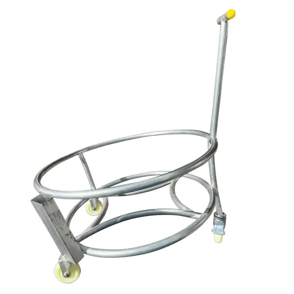 Round Metal Drum Stand with Wheels