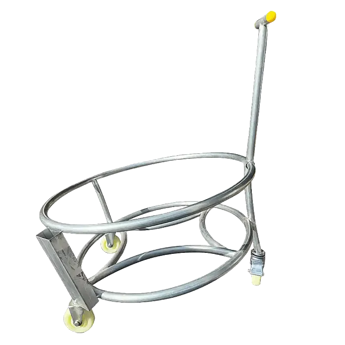 Round Metal Drum Stand with Wheels