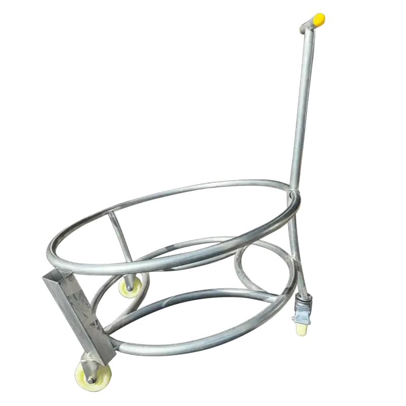 Round Metal Drum Stand with Wheels