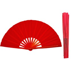 Fan13 Plain Red Tai Chi Kung Fu Fan
