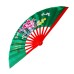  Fan15 Kelly Green Mudan Flower Taiji Kungfu Fan - Beautiful Design with Chinese Poem
