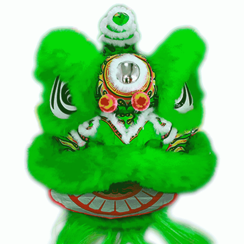 D1303 Green Fut-San Lion Dance Costume – Competition Green Lion (Full Set)