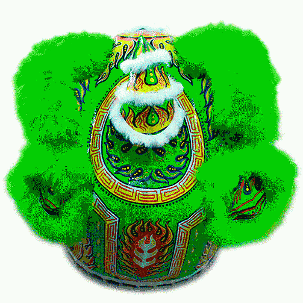 D1303 Green Fut-San Lion Dance Costume – Competition Green Lion (Full Set)