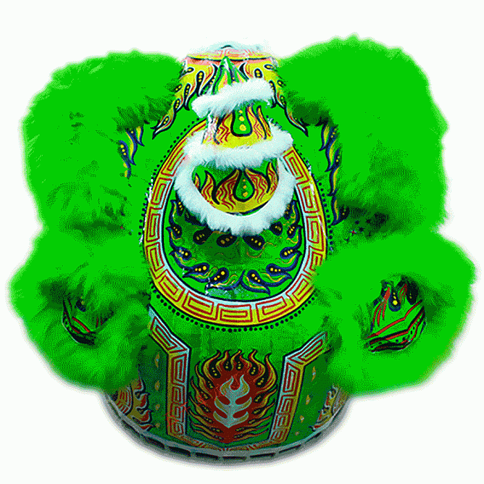 D1303 Green Fut-San Lion Dance Costume – Competition Green Lion (Full Set)