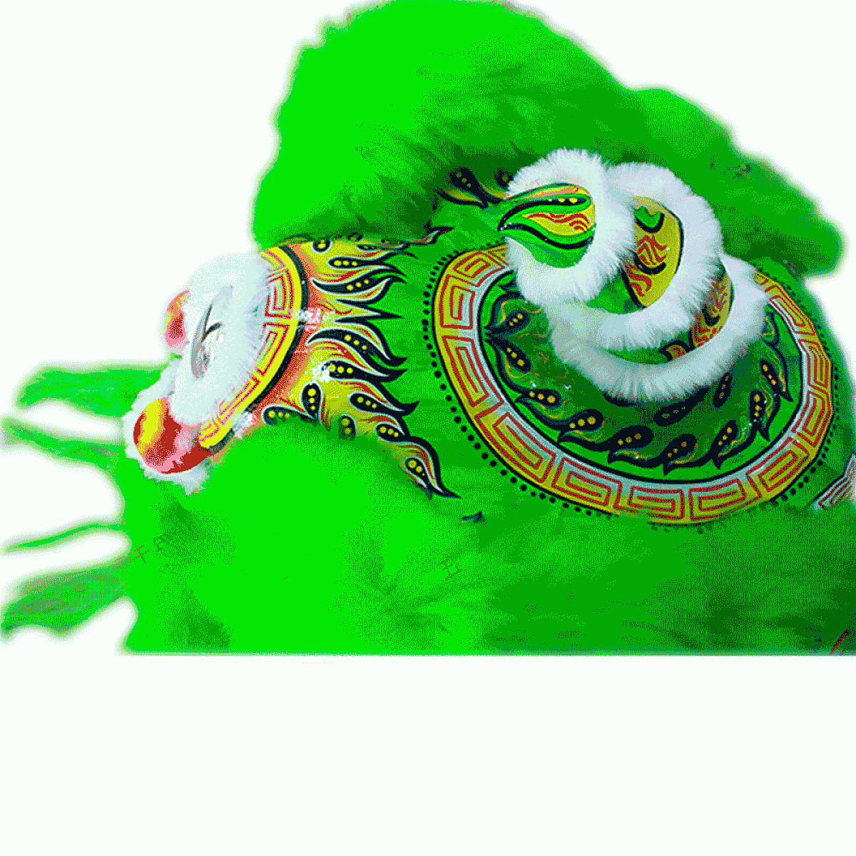 D1303 Green Fut-San Lion Dance Costume – Competition Green Lion (Full Set)