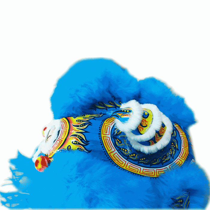 D1306 Blue Fut-San Lion Dance Costume – Competition Blue Lion (Full Set)