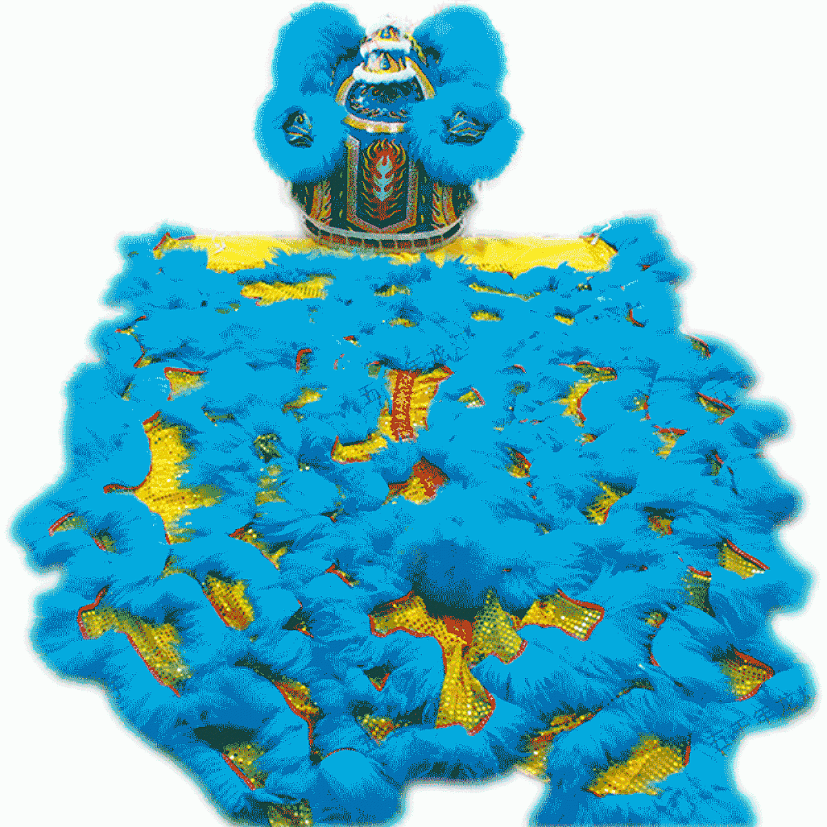 D1306 Blue Fut-San Lion Dance Costume – Competition Blue Lion (Full Set)
