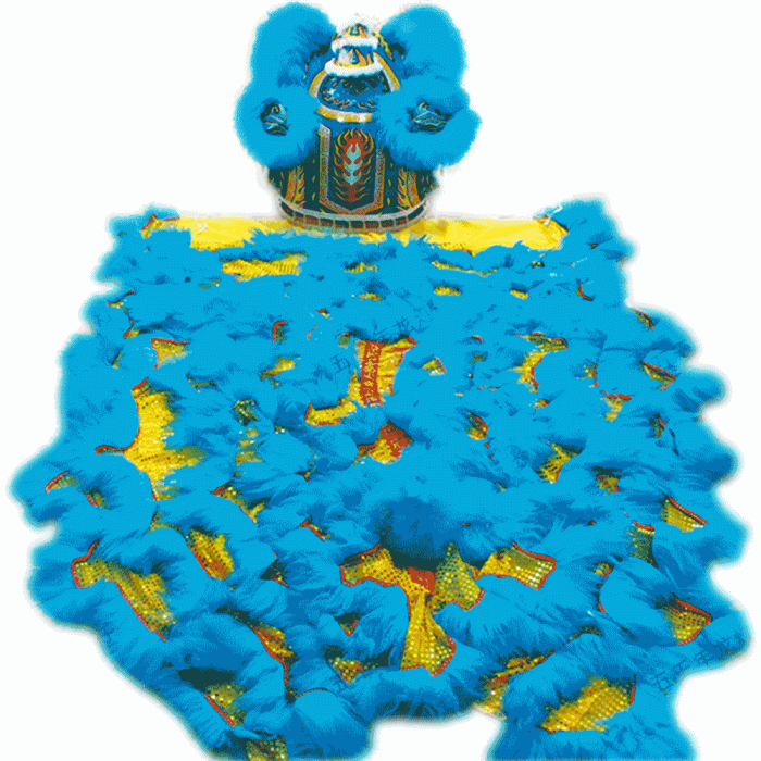 D1306 Blue Fut-San Lion Dance Costume – Competition Blue Lion (Full Set)
