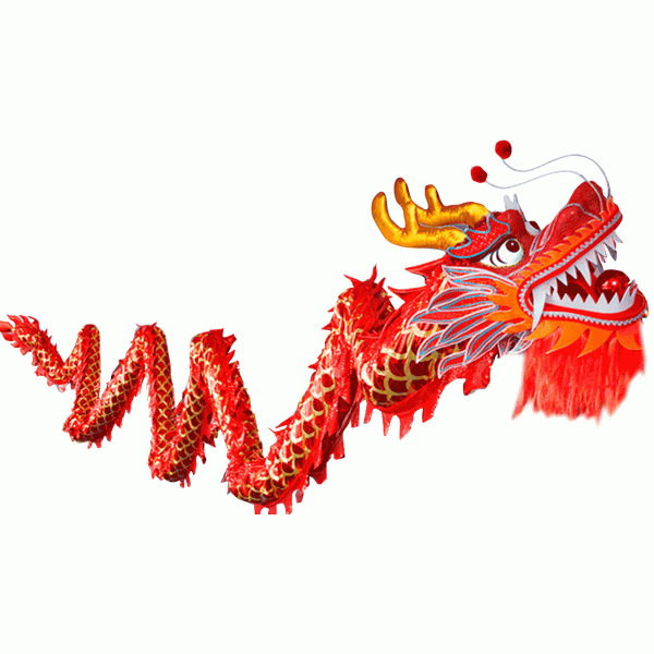 D1320 - Red Laser Body with Golden Scales Dragon -Chinese Dragon Dance Costume