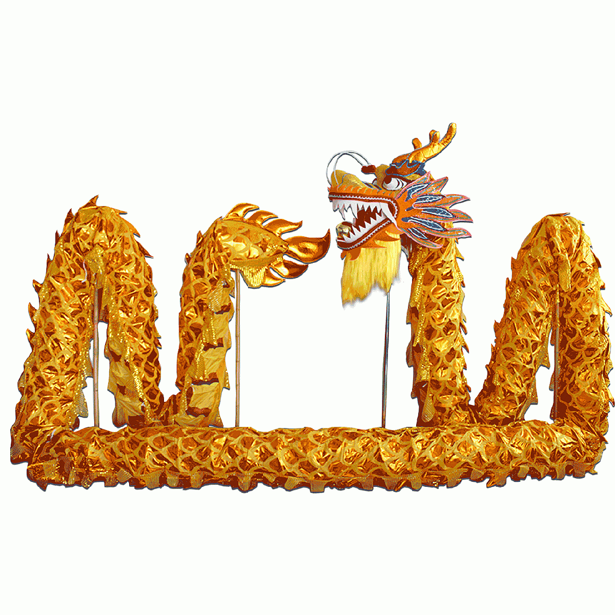 Golden Laser Body with Yellow Scales Dragon – Majestic Chinese Dragon Dance Costume
