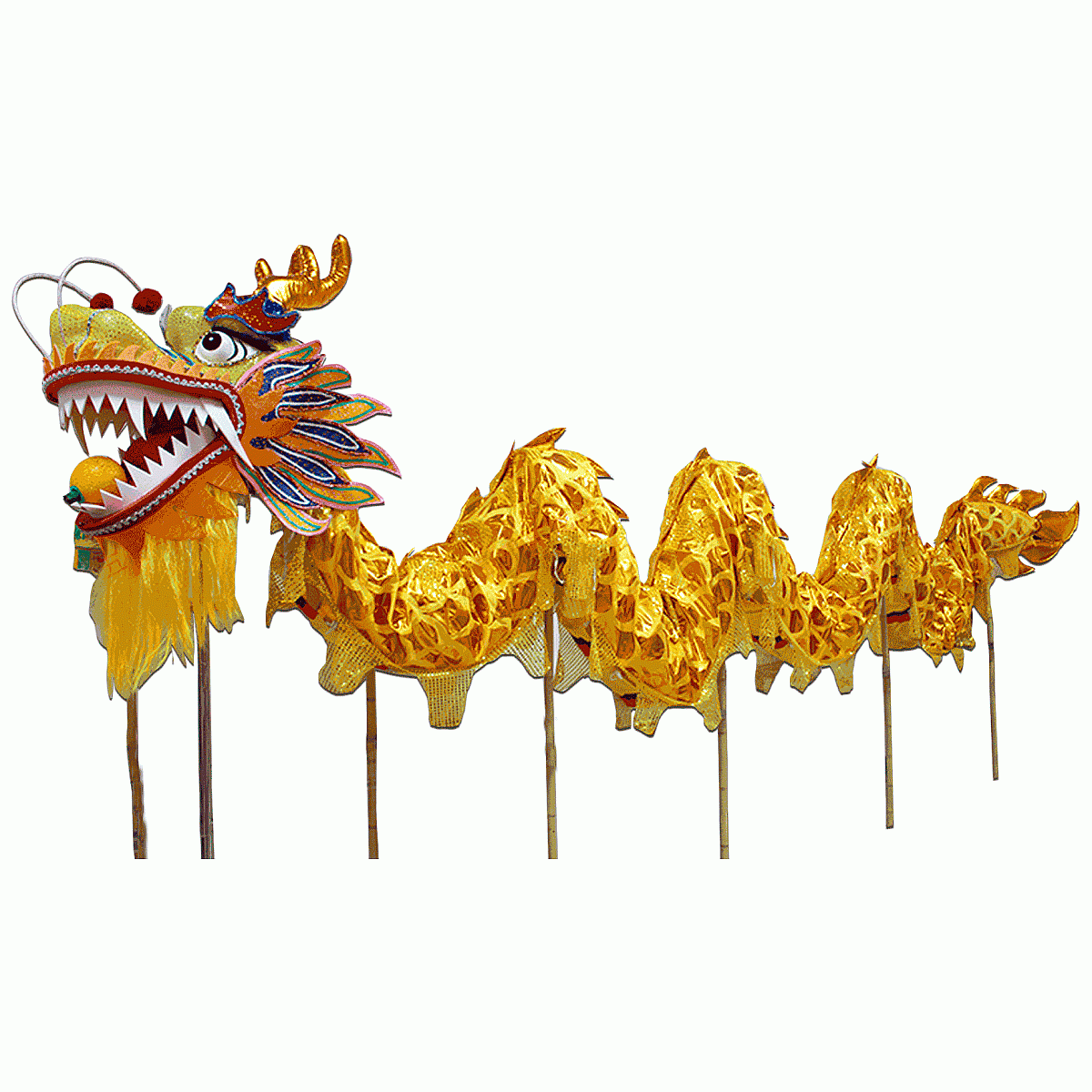 Golden Laser Body with Yellow Scales Dragon – Majestic Chinese Dragon Dance Costume