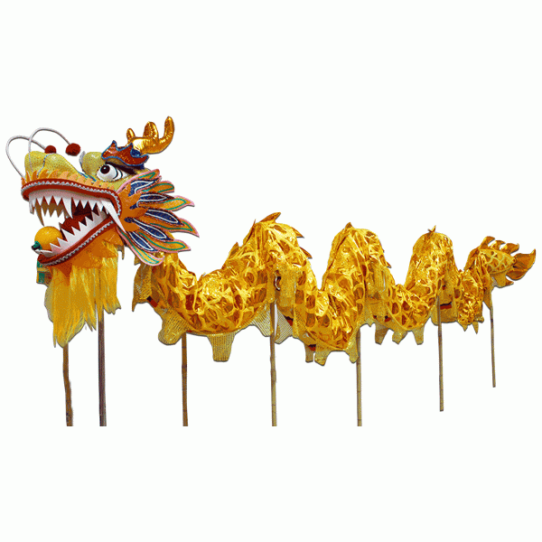 D1321 - Golen Laser Body with Yellow Scales Dragon -Chinese Dragon Dance Costume