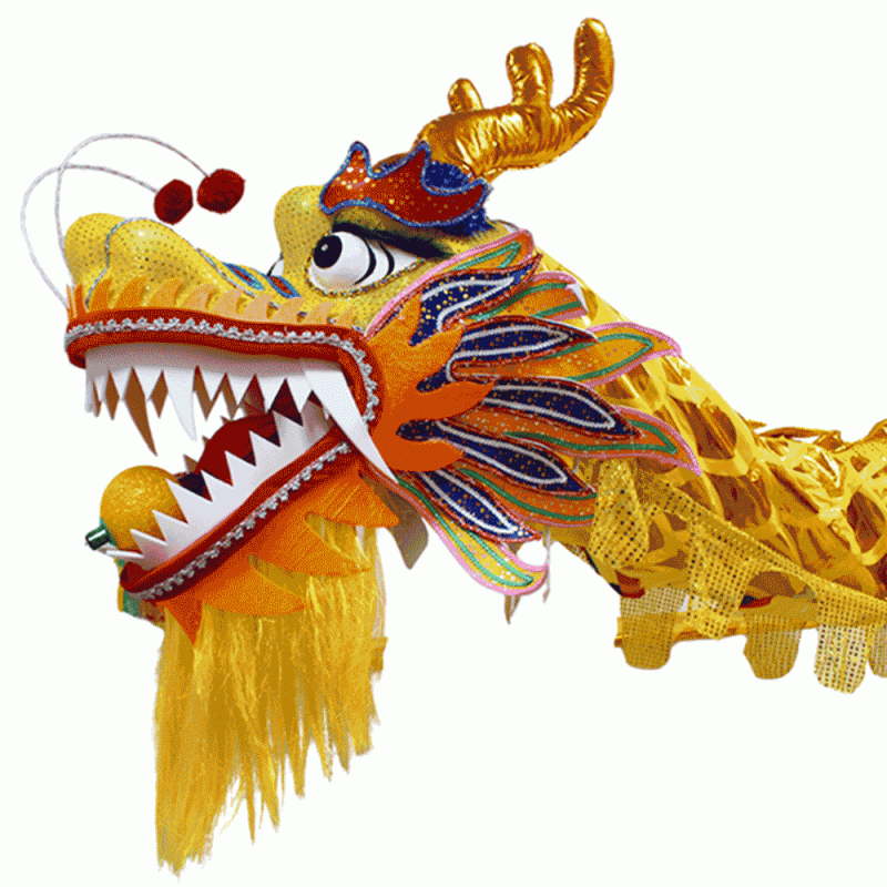 D1321 - Golen Laser Body with Yellow Scales Dragon -Chinese Dragon Dance Costume