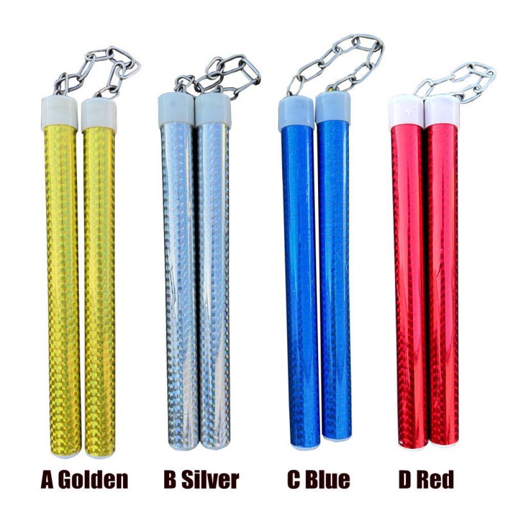 Laser Glossy Aluminum Nunchaku with Metal Chain