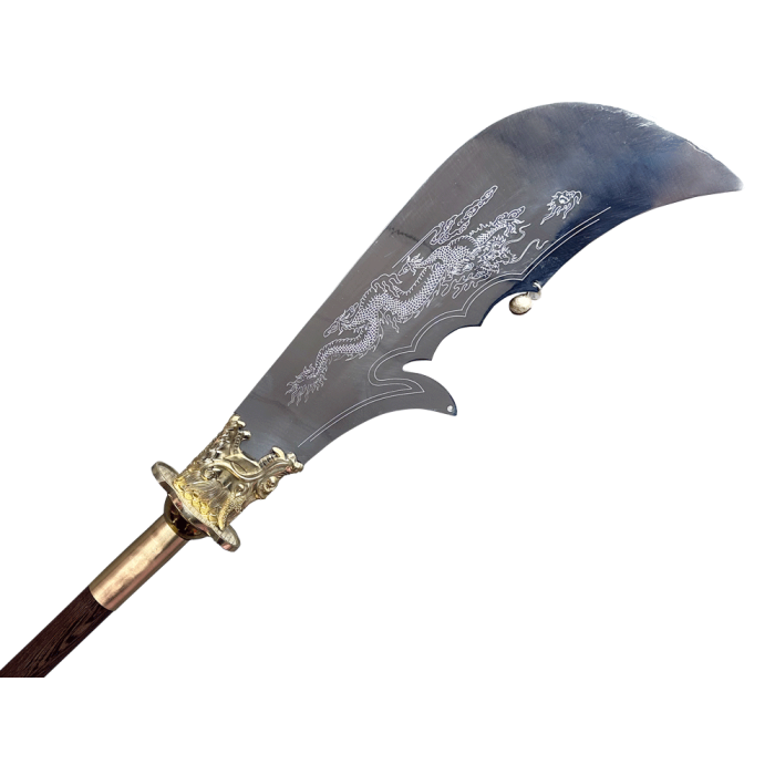 Wenge Wood Brass Dragon Head Kwan Dao (TDL002) – Traditional Kung Fu Weapon