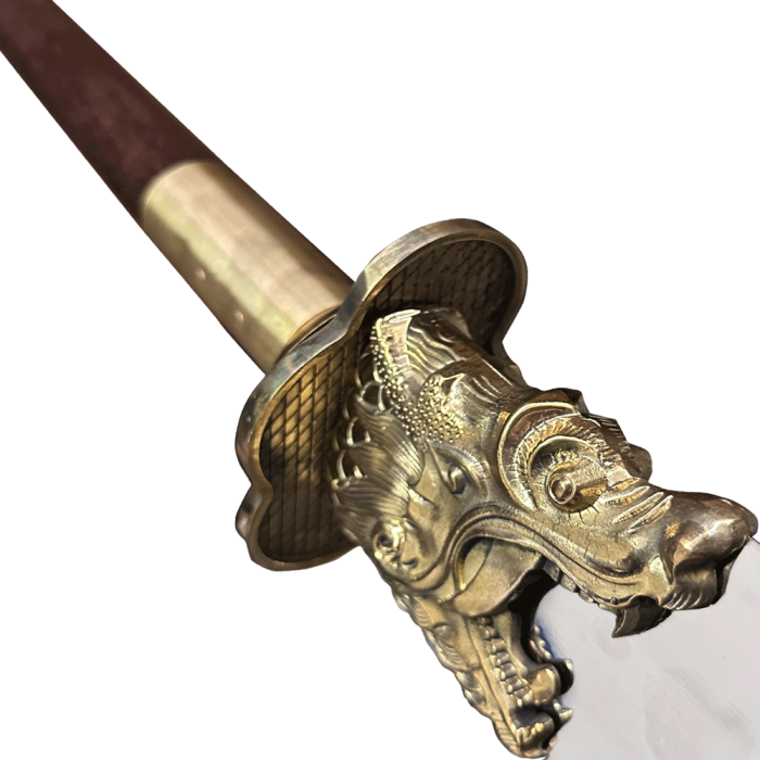 Wenge Wood Brass Dragon Head Kwan Dao (TDL002) – Traditional Kung Fu Weapon