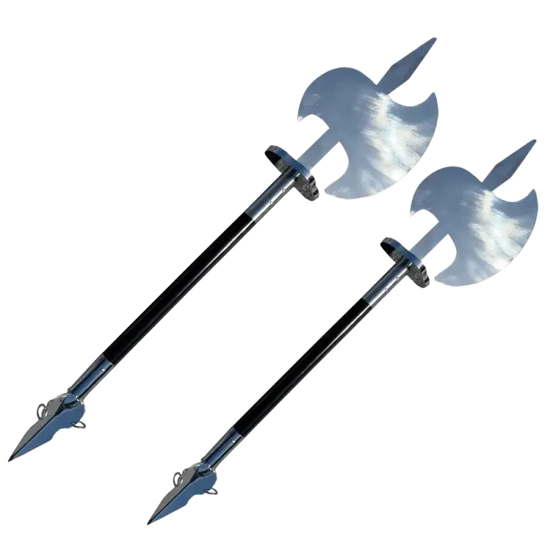 Single Edge Axe Pair (TDS045) – Traditional Southern Kung Fu Weapon