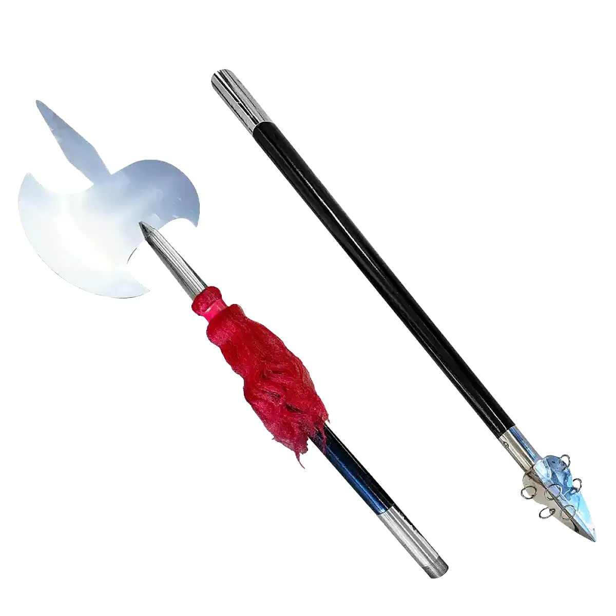 Long Handle Kungfu Axe with Black Handle – 75” Traditional Chinese Weapon