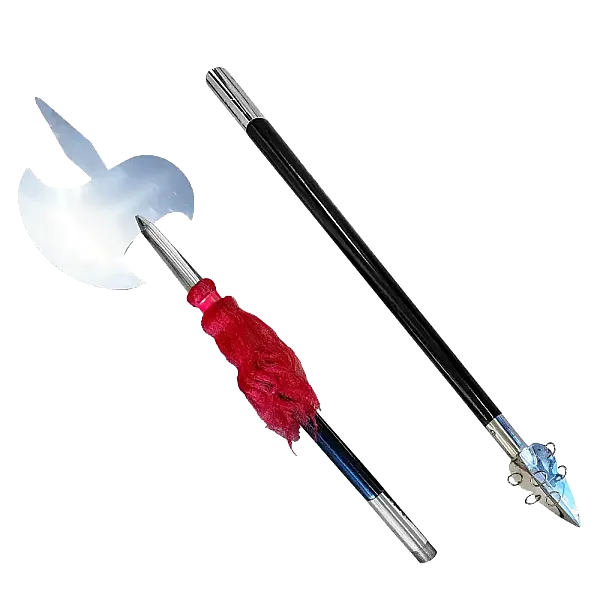 Long Handle Kungfu Axe with Black Handle – 75” Traditional Chinese Weapon