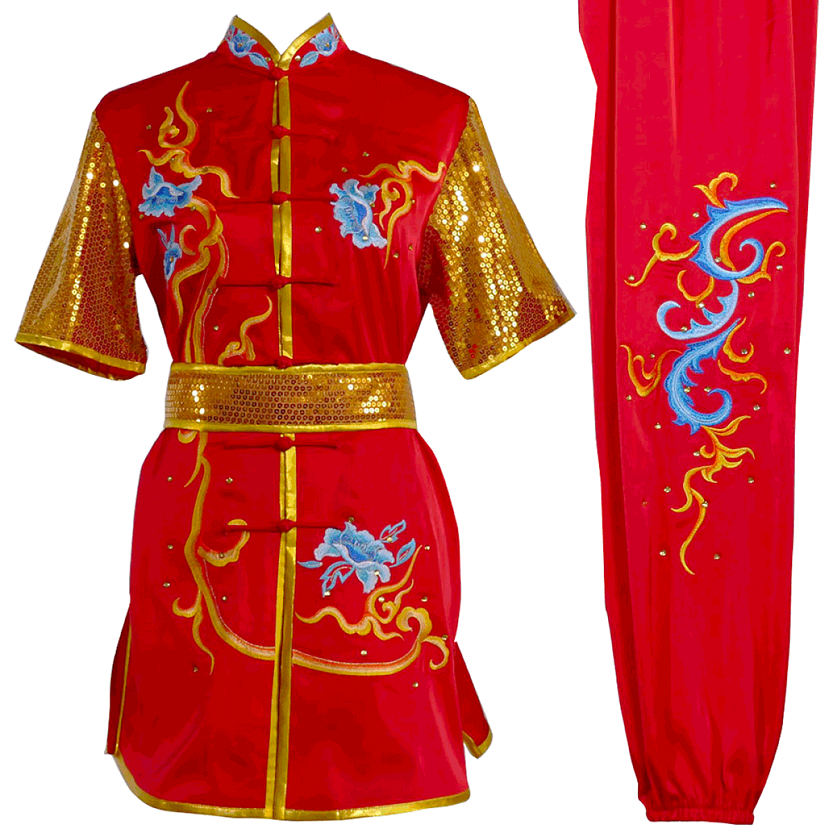 UC2022-61 Red & Gold Dragon Embroidery Wushu Uniform (Pre-Order)