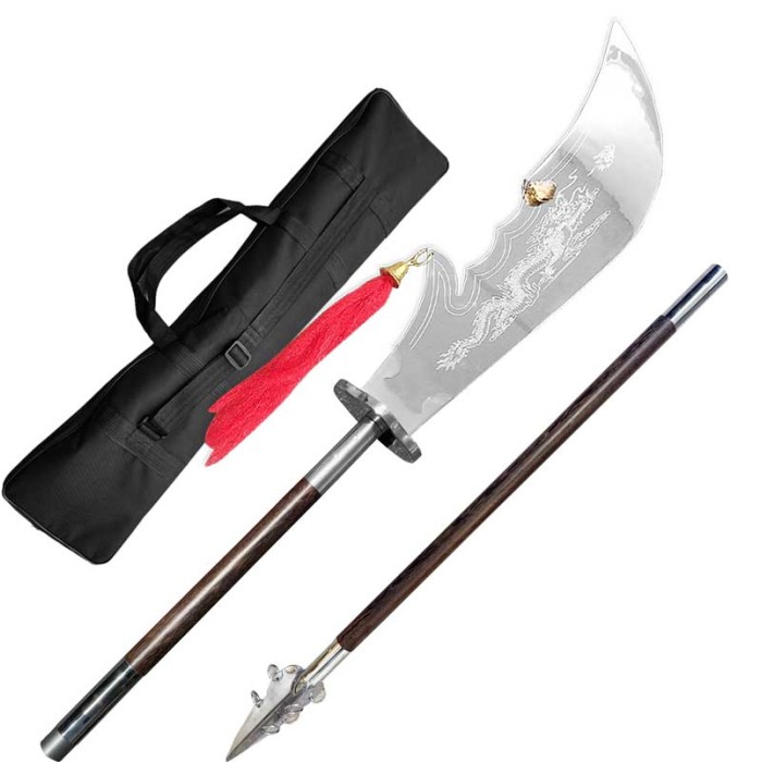 Traditional kungfu Kwandao with 2 pieces Solid Wenge wood handle_ firm Blade