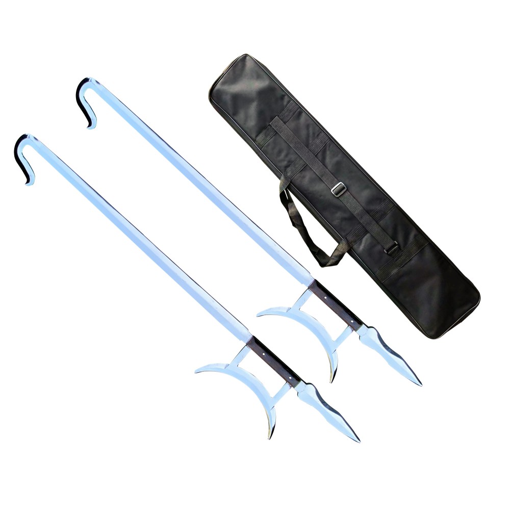 Combat Steel Traditional Tiger-Head Hook Swords By Han Ding