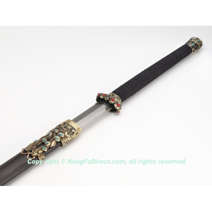 HD621 -Han Ding Both hands Sword -Water wave pattern 汉鼎花纹钢双手剑