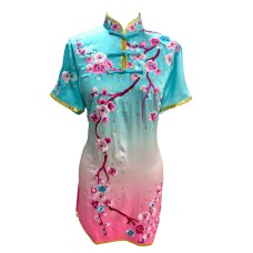 PSU001 - Light blue/pink Fade Flower Embroidery Uniform