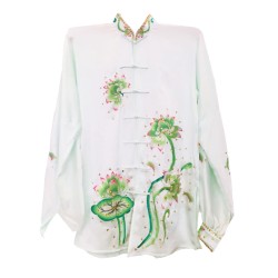 PSU006 - White Lotus Flower Embroidery Uniform