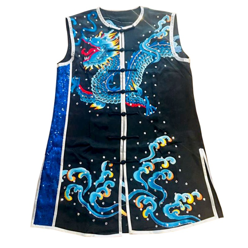 PSU007 - Black w/ Blue Dragon Embroidery Uniform
