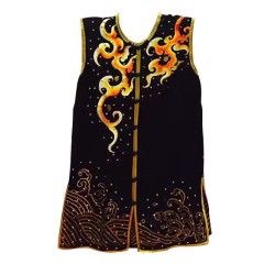 PSU026 - Black Fire/Water Embroidery Uniform
