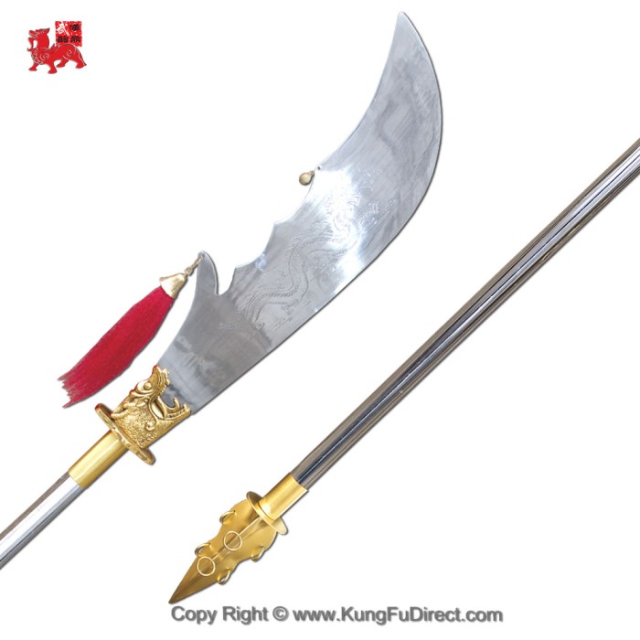 Stainless Steel Dragon Head Kwandao – Two-Piece Martial Arts Weapon (TDL001)