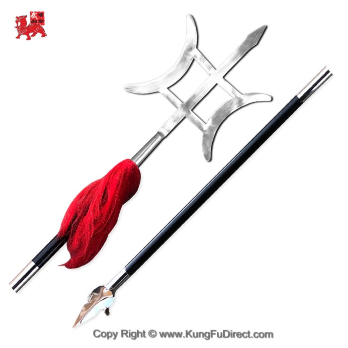 Two-Piece Double Blade Halberd for Martial Arts Training