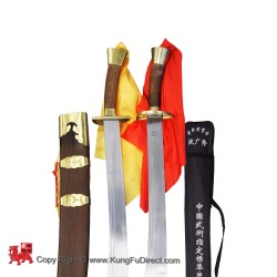 Traditional Double Broadsword with Pear Wood Scabbard