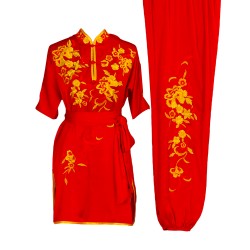 UC011 - Red Uniform with Flower Embroidery