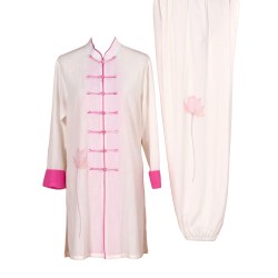 UC013 - White/Pink Uniform with Flower Embroidery