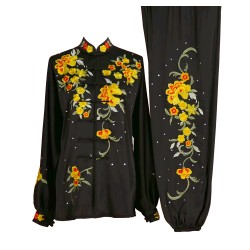 UC019 - Black Uniform with Flower Embroidery