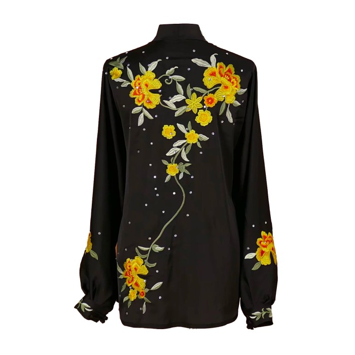 UC019 - Black Uniform with Flower Embroidery