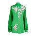 UC020 - Green Uniform with Flower Embroidery