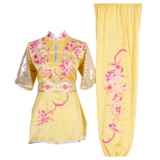 UC021 - Pale Yellow Uniform with Flower Embroidery